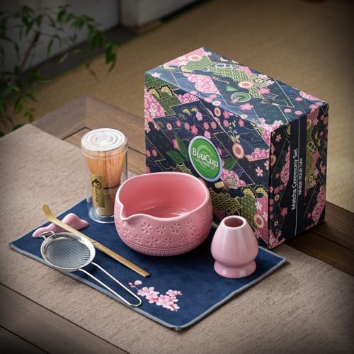 Buucup Matcha Whisk Set, Ceramic Matcha Kit with Bowl & Tools, Pink - Image 2
