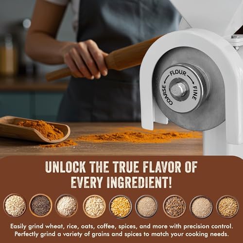 Manual Hand Grain Mill Matte Silver | Heavy-Duty Hand Operated Food Grinder for Wheat, Corn, Coffee Beans, Rice & Dry Grains | Hand Crank Kitchen Flour Mill for Home, Camping, Survival & Everyday Use - Image 4