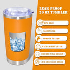 20 oz Tumbler Insulated Tumblers Stainless Steel Coffee Mug,Orange 6PCS - Image 3