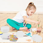 GNIEMCKIN 40 Pieces 3.75 Inch Hexagon Blank Ceramic Coasters, Unglazed - Image 5