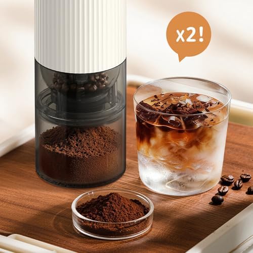 Ceramic Conical Burr Coffee Maker Adjustable Settings From Coarse to Fine USB Powered Lightweight for Travel Fine Coffee Grinder - Image 2