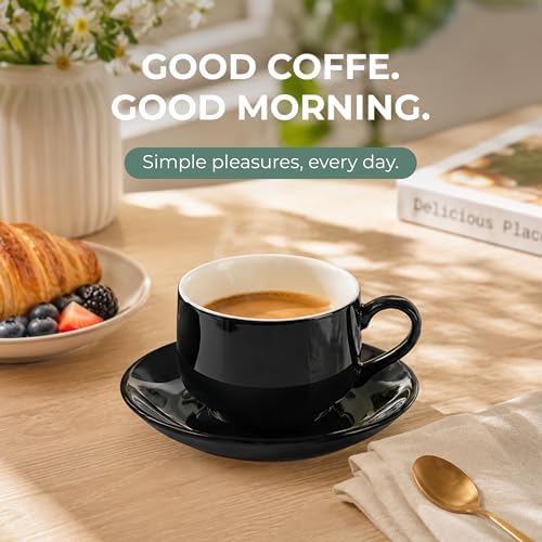 3 Ounce Espresso Cups Set of 4, Black - Image 6