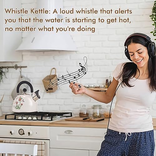 ARC 2 Quart Whistling White Tea Kettle with Magic Color Changing Design - Image 6