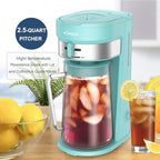 AEMEGO Iced Tea Maker, Brewing System with 2.5-quart Glass Pitcher, sliding strength selector, Stainless Steel Decoration, Reusable Filter (Green) - Image 4