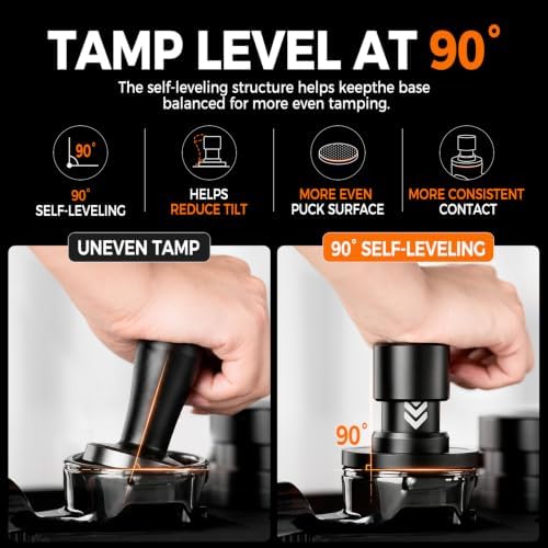 IKAPE 51MM V6 Impact Espresso Tamper with Sound Feedback, 15lb/30lb Interchangeable Springs, Espresso High Tamper with Triple-spring System, Fits 51mm portafilters - Image 6