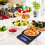 Fdit Digital Kitchen Food Scale with Timer, 3KG/0.1g, LCD Display, Bluish Violet Backlight, Anti-Slip Silicone Pad, Tare Function - Image 6