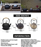 Tea Kettle,Cast Iron Teapot in Japanese Style,Tetsubin Tea Kettle with Stainless Steel Infuser,1.8L Die Casting Pattern Stove Safe Kettles,Traditional Iron Teapots(Color:Scalloped bronze) (Size : Sca - Image 3
