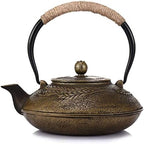 1200ML Antique Cast Iron Teapot with Removable Stainless Steel Filter for Loose Leaf Tea, Japanese Healthy Tetsubin Tea Kettle As Gift by MGEMJMJ