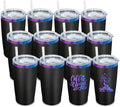 20 oz Tumbler Bulk Stainless Steel Tumblers with Lids and Straws Black by MetalyaTumblers