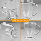 450ml Glass Coffee Mugs – Set of 2 | Clear Coffee Cups with Handles | Perfect for Latte, Cappuccino, Espresso, Tea & Hot Beverages - Image 5