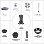 51mm Espresso Accessories Kit, Spring Loaded Calibrated Tamper,mat，WDT Tool，Dosing Funnel，Puck Screen kit，Basket Removal Tool ，Cleaning ClothSet， Fits Espresso Coffee Machines and 51 mm Portafilters - Image 2