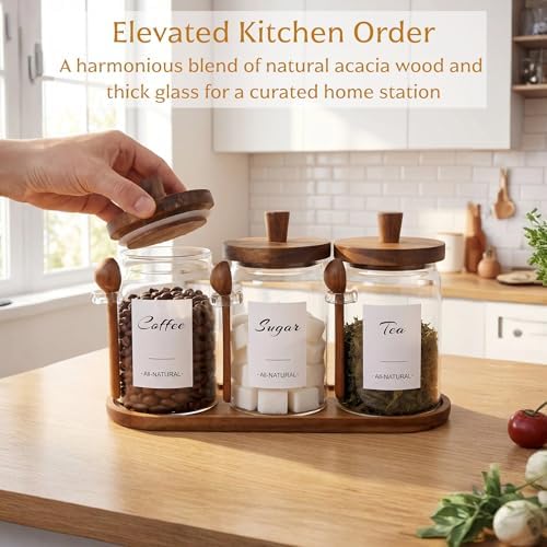 3-Pack 30oz Glass Coffee Container Set - Image 2