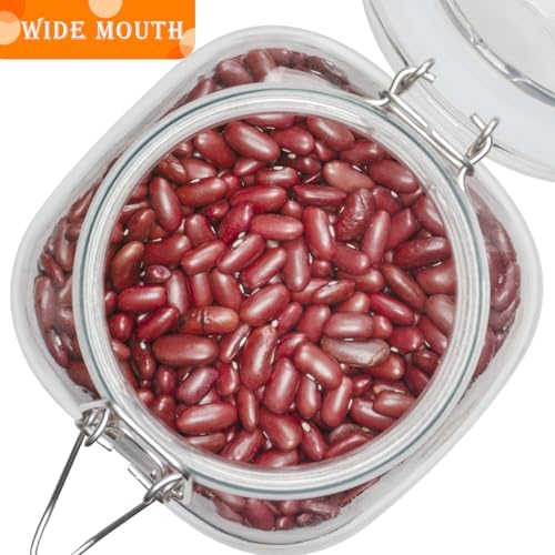 50oz Square Glass Food Storage Jars with Airtight Clamp Lids 3 Pack - Image 3