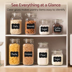 JunVpic 50oz Glass Jars with Airtight Lid, 3 Pack Flour Sugar Containers - Image 4