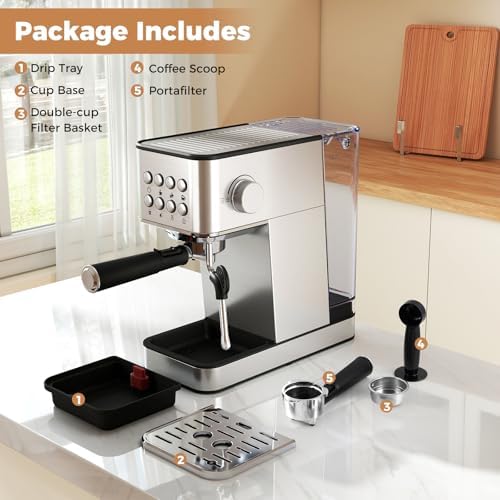COSTWAY Espresso Machine 20 Bar and Coffee Grinder - Image 2