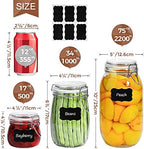 ComSaf Airtight Glass Canister Set of 12 with Lids 17oz/25oz Food Storage Jar - Storage Container with Clear Preserving Seal Wire Clip Fastening for Kitchen Canning Cereal,Pasta,Sugar,Beans - Image 5