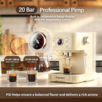 Empstorm 04E 20 Bar Espresso Machine with Milk Frother Steam 1100W White - Image 2