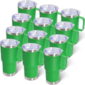 20 oz Tumbler with Handle and Lid Insulated Travel Coffee Mug Green 12P by ATQTQ