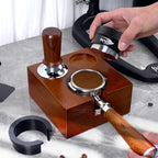 IKAPE 51/53/54mm Espresso Tamper Station, Wooden Coffee Tamper Holder Base, Espresso Tamp Mat Stand Fit for 51, 53, 54 mm Espresso Accessories - Can be Adjustable Portafilters Stand Height - Image 4