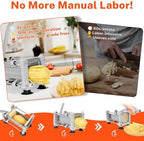 French Fry Cutter for Potatoes, Stainless Steel Blades, Silver - Image 4