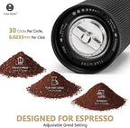 TIMEMORE Manual Coffee Grinder Chestnut C3 ESP Pro, Hand Coffee Grinder, Stainless Steel S2C Conical Burr Coffee Grinder with Foldable Handle, Adjustable Grind Setting for Espresso - Black - Image 4