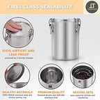 Tanjiae Stainless Steel Airtight Canister Sets for Small Kitchen | Compact High Quality Metal Food Storage Containers with Lids Sealed - Keep Flour, Sugar, Coffee, Tea Fresh for Months (18+35+56fl oz) - Image 3