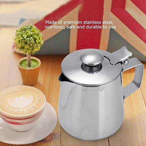 Coffee Milk Frother Cup, Stainless Steel Espresso Coffee Steaming Pitchers with Lid Milk Frothing Pitcher Coffee Machine Accessories Barista Tools for Latte Coffee Art (2000ml) - Image 3