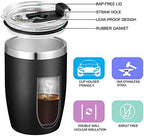 VEGOND Stainless Steel 12 oz Tumblers bulk Vacuum Insulated Double Wall Travel Tumbler with Lid and Straw Reusable Tumbler,Black 12 pack - Image 2