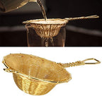 Pure Copper Tea Infuser Strainer, Reusable Loose Leaf Tea Filter, Hand - Woven Double - Layer Fine Mesh Design for Optimal Brewing, Elegant Hollow Shape for Teapots and Cups, Perfe - Image 4