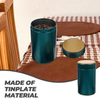 SOLUSTRE 4Pcs Airtight Tea Tin Canisters High-grade Tinplate Storage Jars with Sealed Lids for Loose Leaf Tea Coffee Sugar Household Kitchen Containers in Dark Green - Image 4