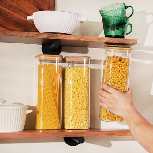 D2scrma 71oz/2.2Qt Square Glass Storage Containers with Lids 3-Pack - Image 6
