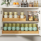 Hongtamoya 2-Tier Expandable Bamboo Mug Holder Coffee Mug Rack Organizer for Countertop, Multi-Functional Mug Display Shelf for Coffee Bar, Kitchen, and Home (15.35"~29.92") by Hongtamoya