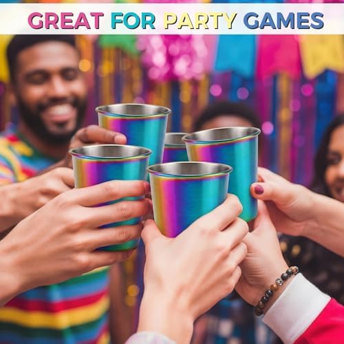 Mimorou 20 Pack 8 oz Stainless Steel Cups Metal Cup, Rainbow - Image 5