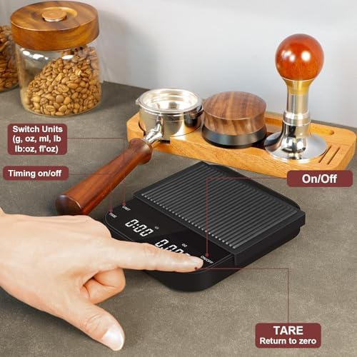 Coffee Espresso Scale with Timer, Kitchen Food Digital Matcha Scale, Rechargeable, Glass Mirror Design, for Barista - Image 4