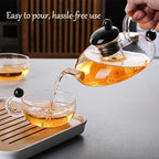 Sereno Filtration Teapot Set, Innovessa Tea Pot, 20oz Sereno Filtration Glass Teapot Set with Infusers for Loose Tea(White-a) - Image 7