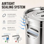21L Stainless Steel Airtight Food Storage Container With Locking Lid - Image 5