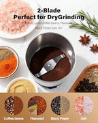 SHARDOR Coffee Grinder Electric, Spice, Herb, Grinder for Coffee Bean Spices and Seeds with 2 Removable Stainless Steel Bowls, Black - Image 4