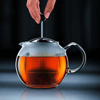 Bodum Assam Tea Press with Glass Handle and Coloured Plastic Lid, 1 L - Dark Green - Image 4
