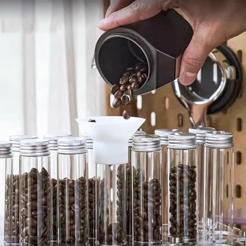 Single Dose Coffee Bean Storage Tubes, Espresso Bean Cellars with Stand, 14 Pcs Coffee Bean Cellars, with One-Way Exhaust Valve, Metal Stand and Hopper, Capacity 20-22g - Image 4