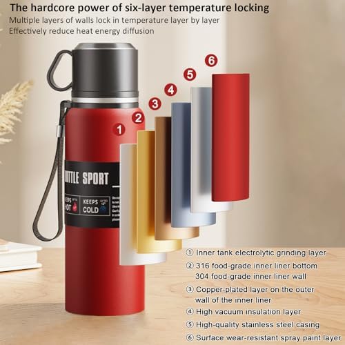 Double wall vacuum Leakproof stainless steel wide mouth insulated water bottle;tea tumbler with infuser,cup,lid;smart thermoses hot coffee;thermal flask ice drinks with led digital temperature display - Image 5