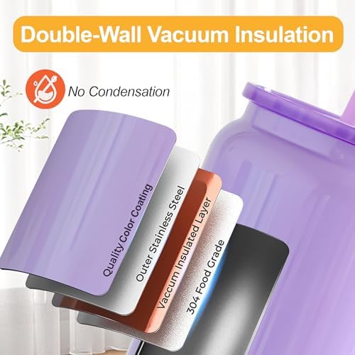 Stainless Steel Cups with Lids and Straws, 16 oz, 6 Pcs, Bright Color - Image 4