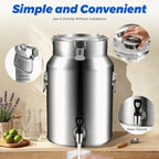 5.81 Gallon Stainless Steel Milk Can, Beverage Dispenser Tank with Spigot - Image 3