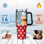 40 Oz Tumbler With Lid and Straw, Insulated Reusable Stainless Steel Travel Mug Keeps Drinks Cold & Hot Leak Proof Tumbler for Water, Coffee or Iced Tea, Female Mouse 40 oz - Image 4