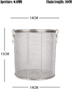 Stainless Steel Brine Cage Filter Screen, Spice Flavoring Filter Screen with Extended Chain Hook, Used for Brewing Loose Leaf Tea, Spices and Condiments,14cm - Image 2