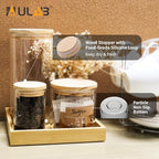 ULAB 3.5mm Thick Glass Food Container Set with Lid, 62.6 OZ Clear Storage Jar, Pack of 2, Glass Airtight Canisters set for Cookie, Pasta, Coffee Beans, USJ1005 - Image 3