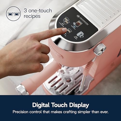 De'Longhi Dedica Duo Compact Espresso Machine - Cold Brew Coffee Maker with Milk Frother Wand- for Espresso, Hot & Iced Coffee, Cappuccinos, Lattes & Home Barista Brewing, Rosé Pink - Image 4