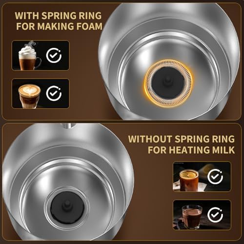 Milk Frother and Steamer, Automatic Hot and Cold Foam Maker with Detachable Stainless Steel Jug, 4-in-1 Electric Frother for Latte, Cappuccinos, Macchiato, and Hot Chocolate - Image 4