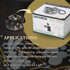 10oz bunny kyusu Rabbit Kutani Yaki(ware) Japanese Teapot with Removable Infuser, Handle Mug Stovetop Safe Tea Kettle, Blooming and Loose Leaf Tea Maker Set(Ceramic, Rabbit Black) - Image 5