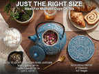 40 Oz Blue Dragon Cast Iron Teapot, Enamel Interior, Infuser & Trivet - Image 5