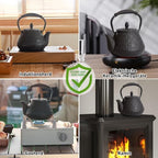 Cast Iron Teapot, 32oz Tea Kettle with Infuser for Stove Top, Sakura Blossom Pattern Japanese Tea Pot for Tea & Coffee Coated with Enameled Interior, Silicone Handle 950ml black - Image 5